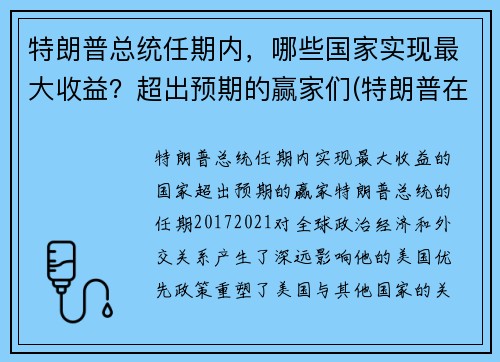 特朗普总统任期内，哪些国家实现最大收益？超出预期的赢家们(特朗普在任的业绩)